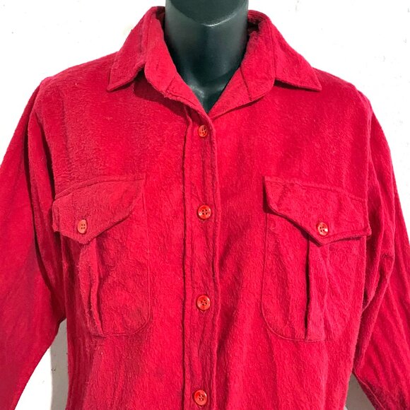Vintage L.L. Bean Red Button Up Blouse Size Medium - Picture 5 of 10